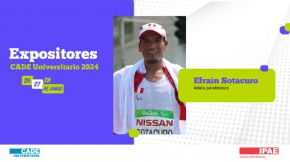 El maratonista paralímpico Efraín Sotacuro será uno de los expositores de CADE Universitario 2024